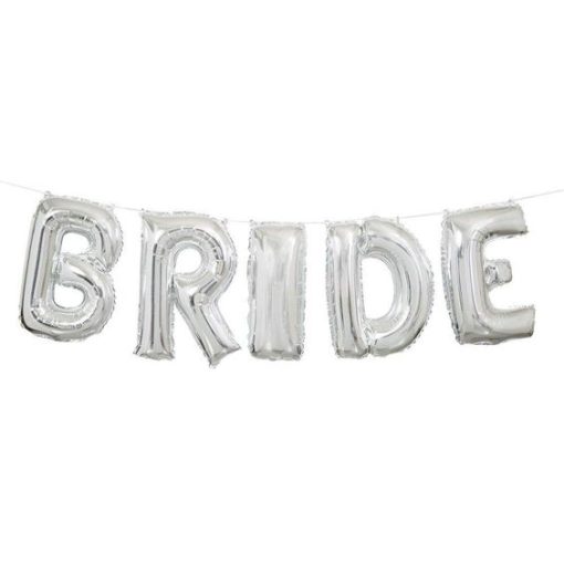 Μπαλόνια BRIDE Ασημί – 42 cm