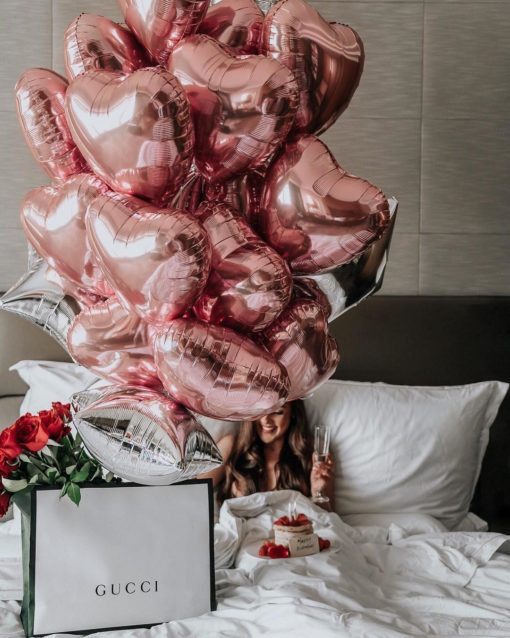 Μπαλόνι Foil Σε Σχήμα Καρδιά – Ροζ Χρυσό
