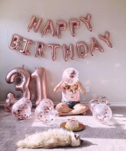 Μπαλόνια Happy Birthday – Ροζ Χρυσό