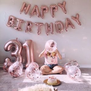 Μπαλόνια Happy Birthday – Ροζ Χρυσό