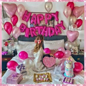 Μπαλόνια Happy Birthday – Φούξια