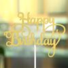 Χρυσό Διακοσμητικό Τούρτας Χάρτινο – Happy Birthday