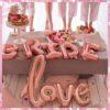 Μπαλόνι Love με καλλιγραφικά γράμματα – Ροζ – Χρυσό