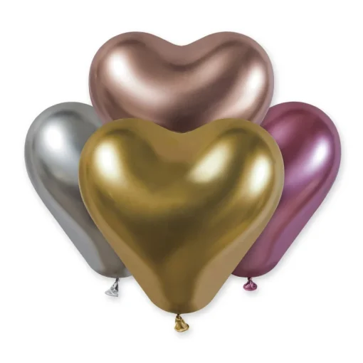 Μπαλόνι Shiny Μεταλλική Καρδιά – Φούξια