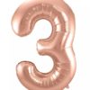 Μπαλόνι Αριθμός 3 Ροζ Χρυσό 82CM