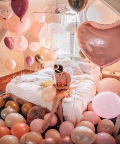 Μεγάλο Μπαλόνι Foil Σε σχήμα Καρδιά 75cm – Ροζ Χρυσό