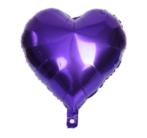 Μπαλόνι Foil Σε Σχήμα Καρδιά – Μωβ Σκούρο