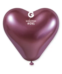 Μπαλόνι Shiny Μεταλλική Καρδιά – Φούξια