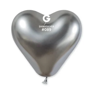 Μπαλόνι Shiny Μεταλλική Καρδιά – Ασημί