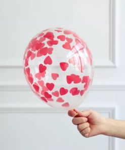 Μπαλόνι Με Κομφετί Κόκκινη Καρδιά