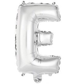 Μπαλόνια foil Γράμμα E – ασημί