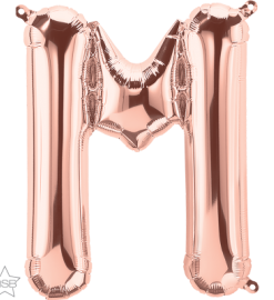 Μπαλόνια foil Γράμμα M – Ροζ χρυσό