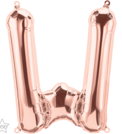 Μπαλόνια foil Γράμμα W – Ροζ χρυσό
