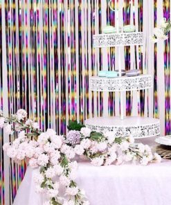 Μεταλλική Rainbow Κουρτίνα Διακόσμησης Πάρτι