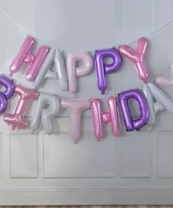 Μπαλόνι Φράση Happy Birthday – μωβ – λιλά