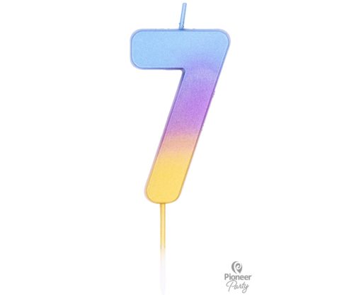 Κερί Νούμερο 7 Rainbow – Ombre / 6.7 εκ