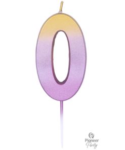 Κερί Νούμερο 0 Ροζ Χρυσό – Ombre / 6.7 εκ