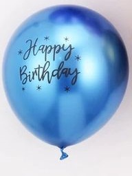 happy birthday μπλε μεταλλικό μπαλόνι