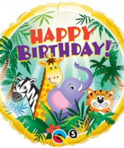 Μπαλόνι Φοιλ 18″ Στρογγυλό Birthday Jungle Friends