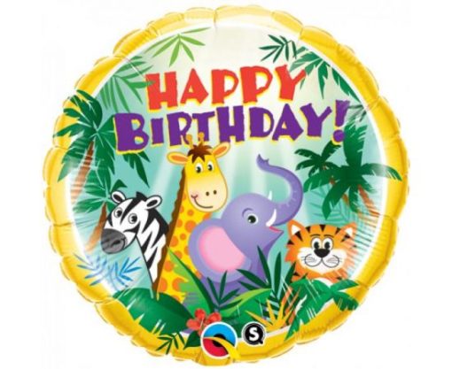 Μπαλόνι Φοιλ 18″ Στρογγυλό Birthday Jungle Friends