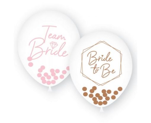 Μπαλόνια Διπλής ‘Οψεως Με Κομφετί  Bride To Be & Team Bride