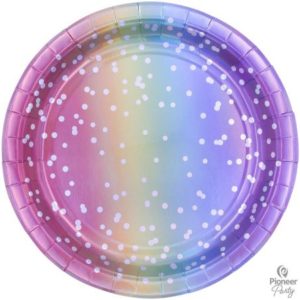 Πιάτα Χάρτινα Rainbow Ombre / 8 τεμ