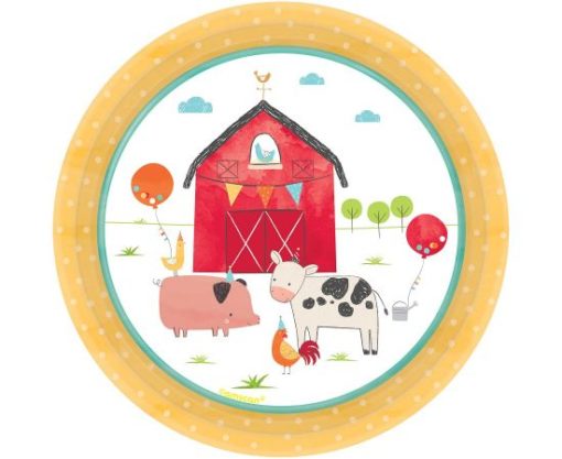 Πιάτα χάρτινα Γλυκού Ζωάκια Φάρμας Barnyard Birthday / 8 τεμ