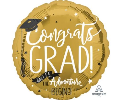 Μπαλόνι Foil 17″ The Adventure Begins Congratulations Grad