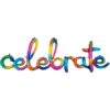 Μπαλόνι Foil Script Phrase Celebrate Rainbow Splash