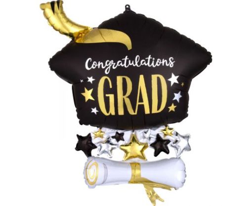 Μπαλόνι Foil Σχήμα Καπέλο Αποφοίτησης και Δίπλωμα