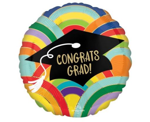 Μπαλόνι Foil 18″ Αποφοίτηση Grad Rainbows All Around