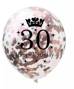 Μπαλόνι Διάφανο Με Ροζ Κομφετί 30