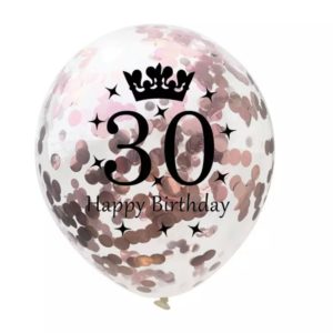 Μπαλόνι Διάφανο Με Ροζ Κομφετί 30