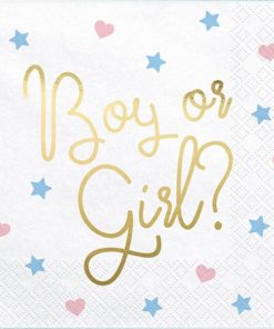 Χαρτοπετσέτες ‘Boy or Girl’ για Gender Reveal (20 τεμ)