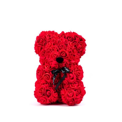 Rose Bear 25cm Κόκκινο με 1 καρδιά i love you με ήλιον