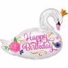 Μπαλόνι Foil 18″ Floral Swan Happy Birthday / Κύκνος