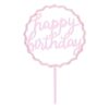 Διακοσμητικό Τούρτας Ροζ Glitter Happy Birthday