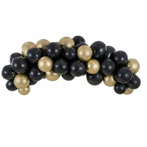 Γιρλάντα Μπαλονιών Μαύρο – Χρυσό (60 μπαλόνια)