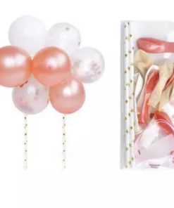 Διακοσμητικό Τούρτας Ροζ Χρυσό – Μίνι Μπαλόνια