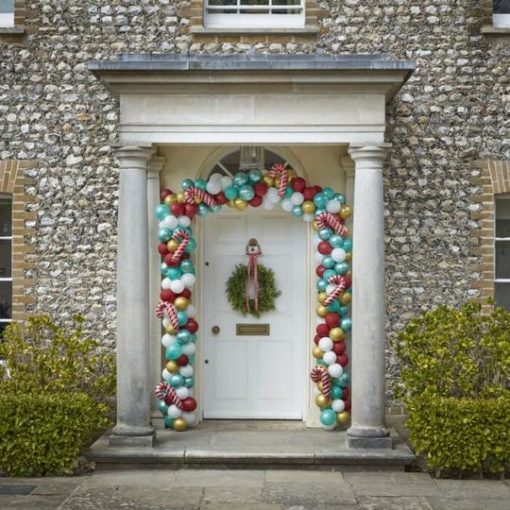 Χριστουγεννιάτικη Διακόσμηση-Πόρτα Με Μπαλόνια-Candy Cane