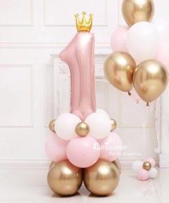 Pastel Pink Birthday Balloon Tower