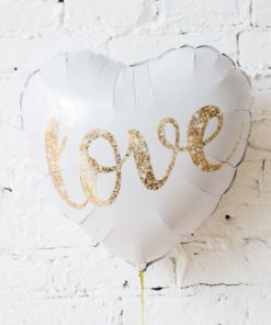 Μπαλόνι Foil Λευκή Καρδιά Love