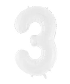 Μπαλόνι Αριθμός 3 Άσπρο 86 cm