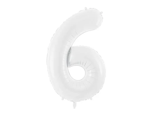 Μπαλόνι Αριθμός 6 Άσπρο 86 cm