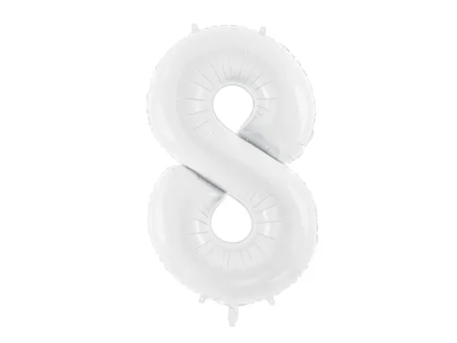 Μπαλόνι Αριθμός 8 Άσπρο 86 cm