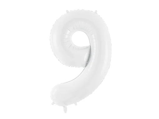 Μπαλόνι Αριθμός 9 Άσπρο 86 cm