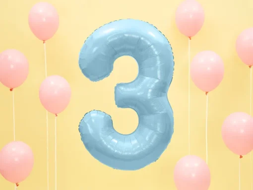 Μπαλόνι Αριθμός 3 Γαλάζιο  86  cm