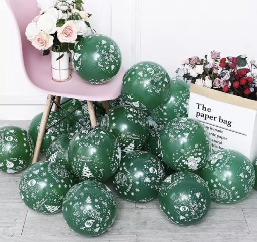 Mπαλόνια Πράσινα Merry Christmas & Happy New Year