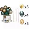 Διακοσμητικό Τούρτας Πράσινο Χρυσό – Μίνι Μπαλόνια
