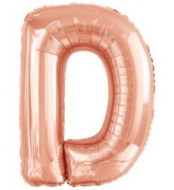 Μπαλόνι Foil Γράμμα “D” Ροζ Χρυσό 86 εκ.